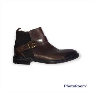 LUCKY BRAND Hopper Mens Ankle Boot Mohogany Leather and Suede EUC Sz 10.5